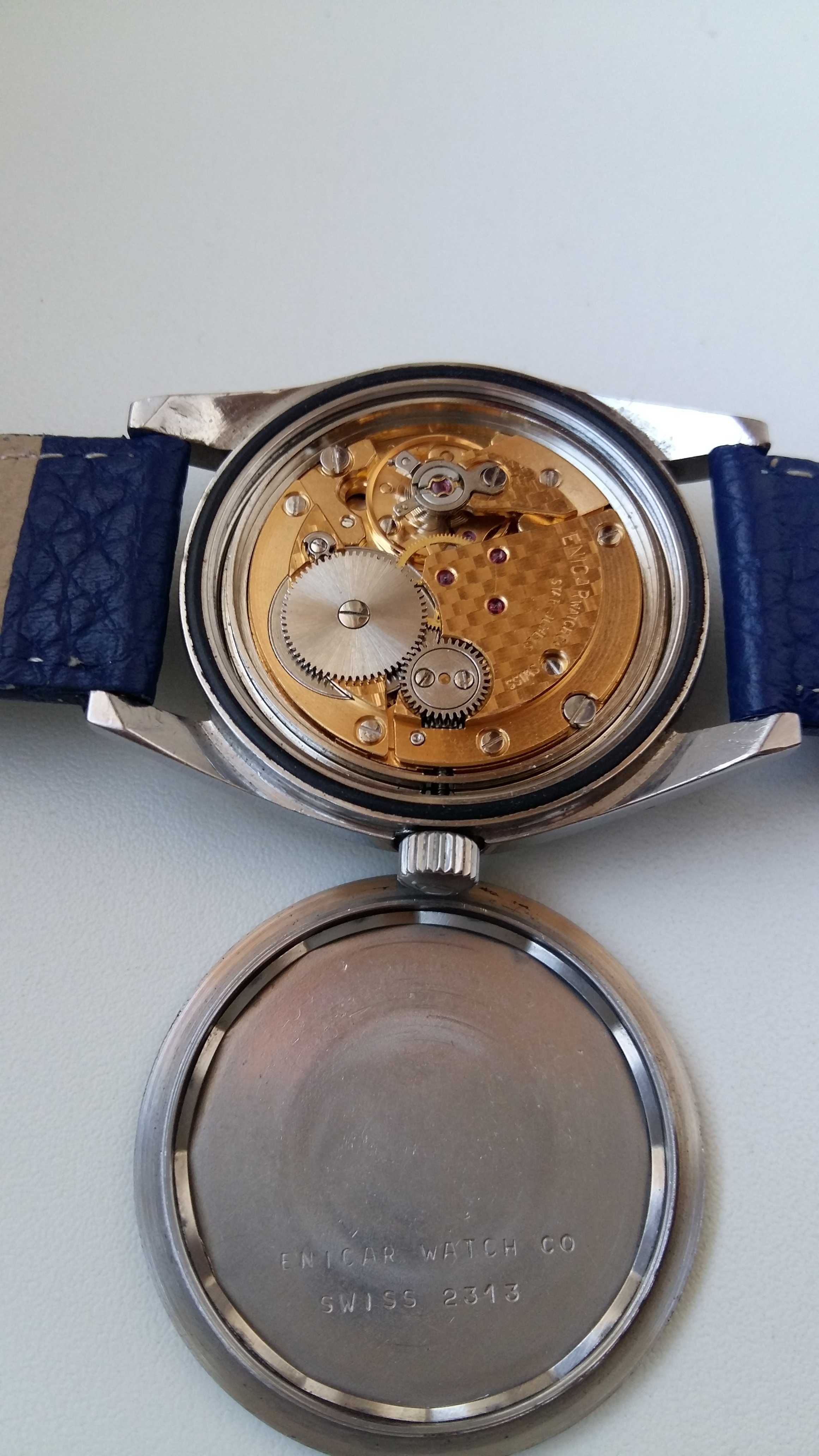 Zegarek Enicar Watch Co Star Jewels Vintage stal nie srebro.