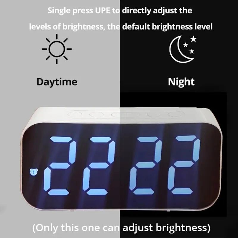Світлодіодний дзеркало Настільний годинник Цифровий будильник