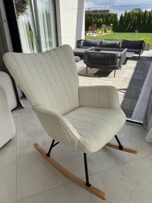 Fotel Bujany Jasny Beż Tkanina  Fw7 dostępny od ręki, dostawa