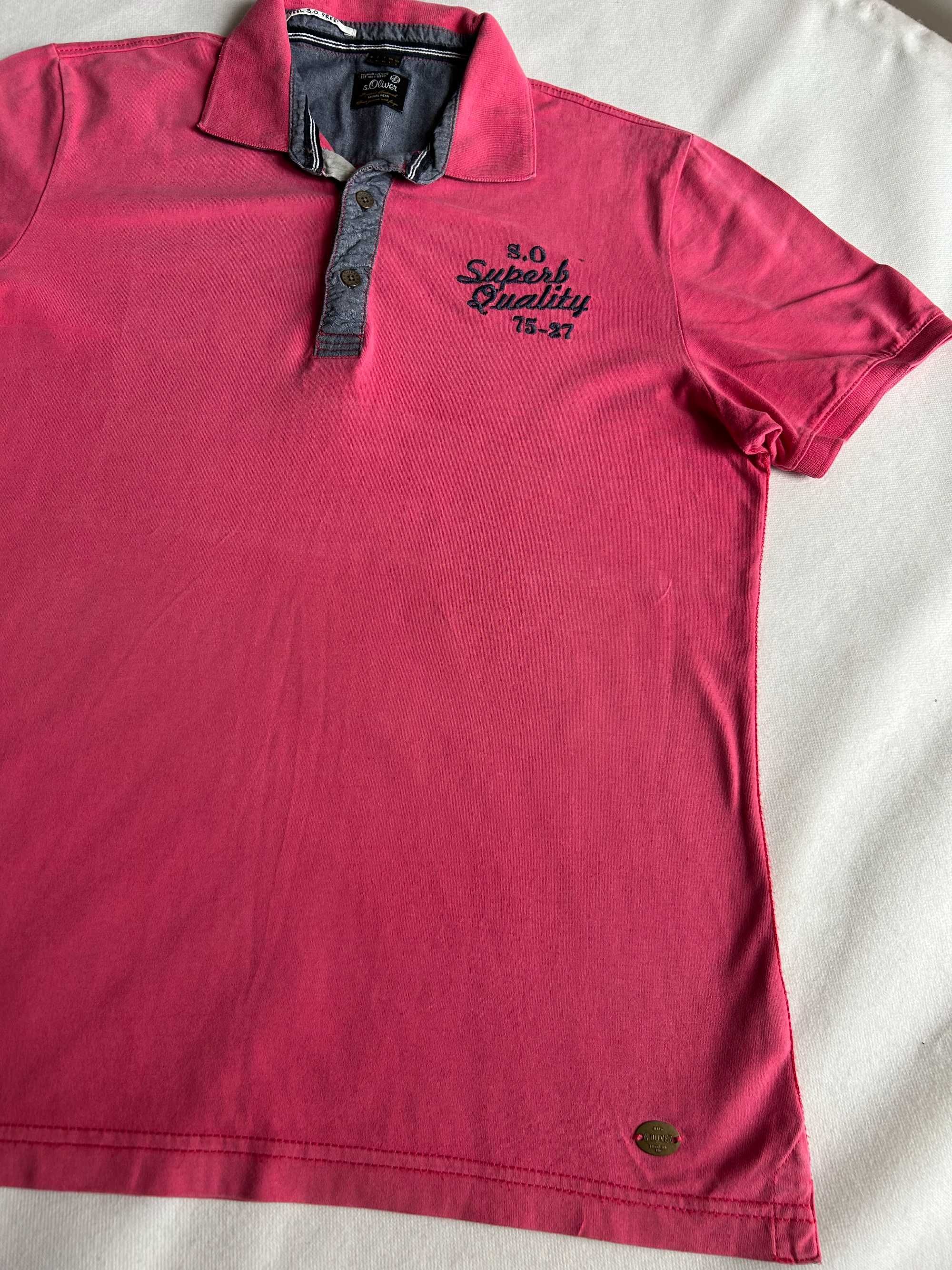 S.Oliver _ Różowa koszulka polo L