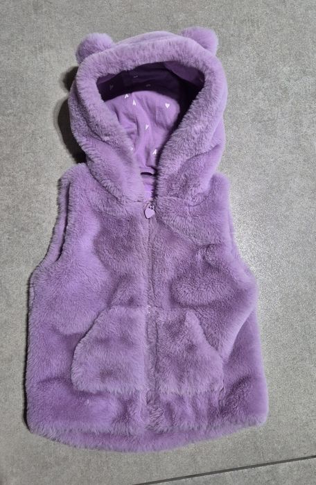 Cool Club kamizelka bezrękawnik futerko fioletowe 86 jak nowe,