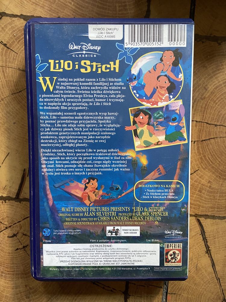 Kaseta VHS Disney „Lilo i Stitch”