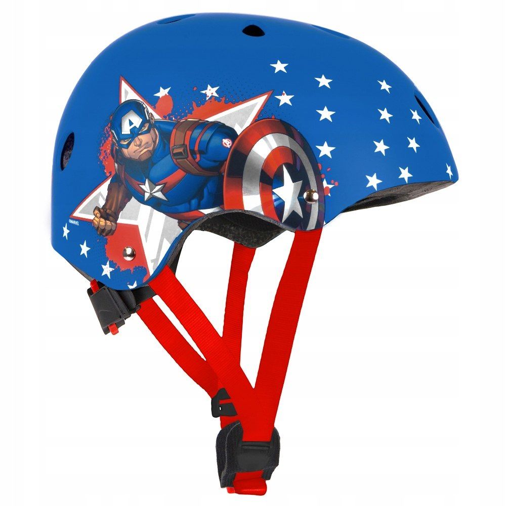 NOWY Kask rowerowy MARVEL Avengers Captain America Niebieski