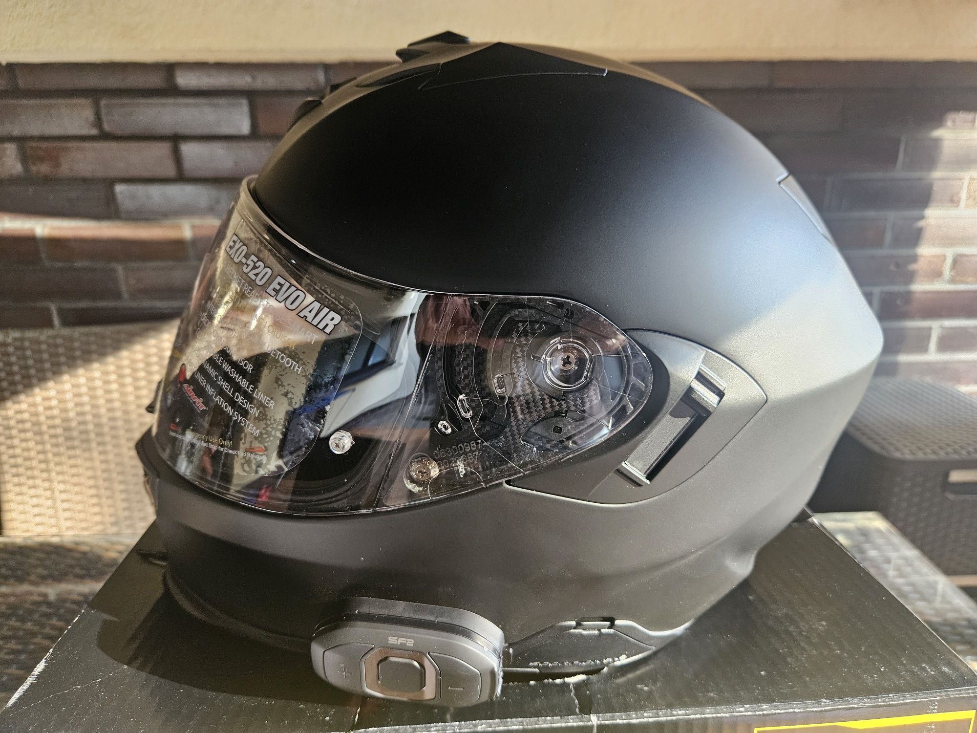 Kask Scorpion Exo-520 Evo Air XXL z interkomem Sena SF2 Nowy zestaw