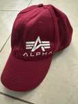 Alpha Industries bordowa czapka z daszkiem, kaszkiet, logowana