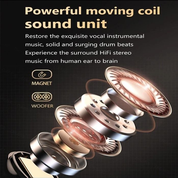 Słuchawki bezprzewodowe douszne Bluetooth BT 5.1 etui z power Bank