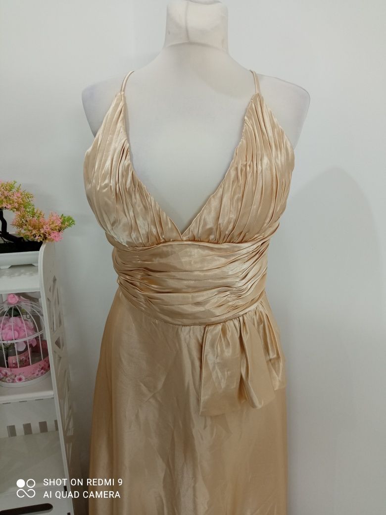 Sukienka balowa wyjściowa piękna złota 40
