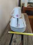 Chávenas de café em porcelana