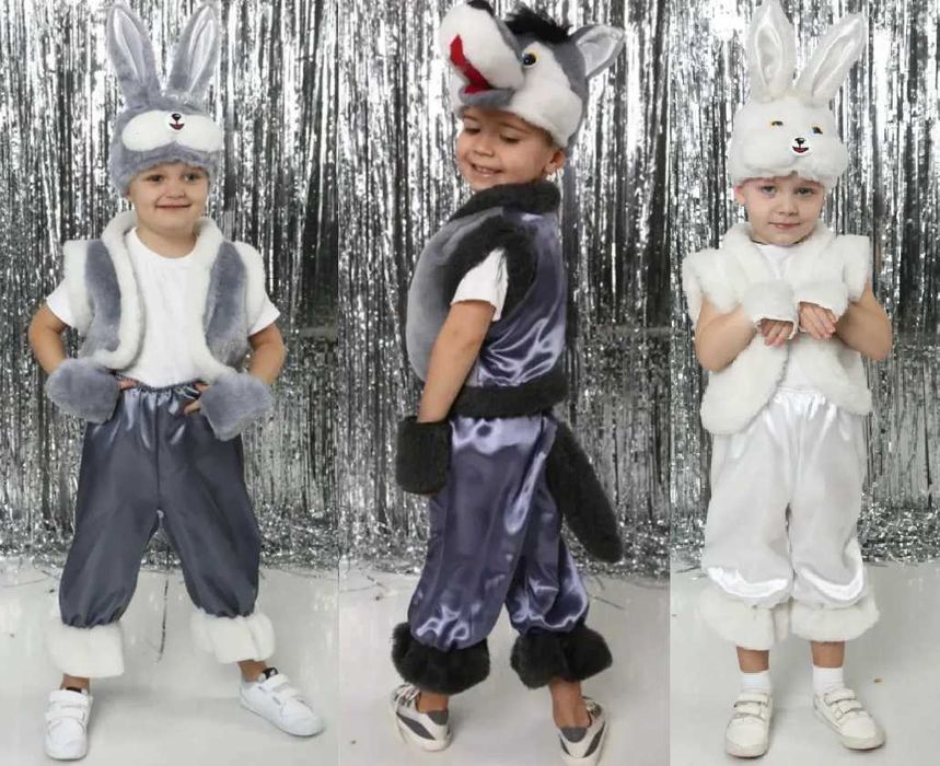 Костюм Зайчика Зайця Зайца Волка Вовка Мышонка Мишеня Котика Кота
