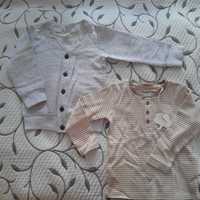 Ubrania chłopięce: sweter rozpinany i bluzka