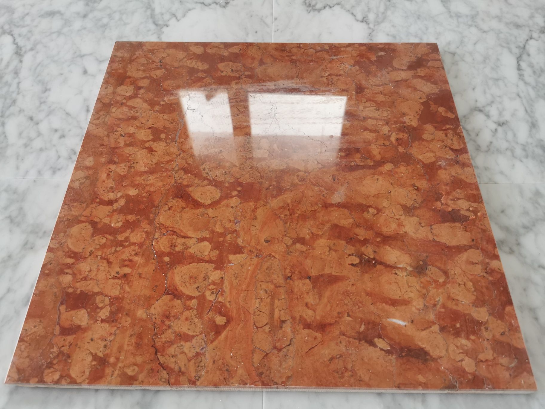 Marmur Rosso Verona 40x40x1.3 Płytki marmurowe Kamień naturalny