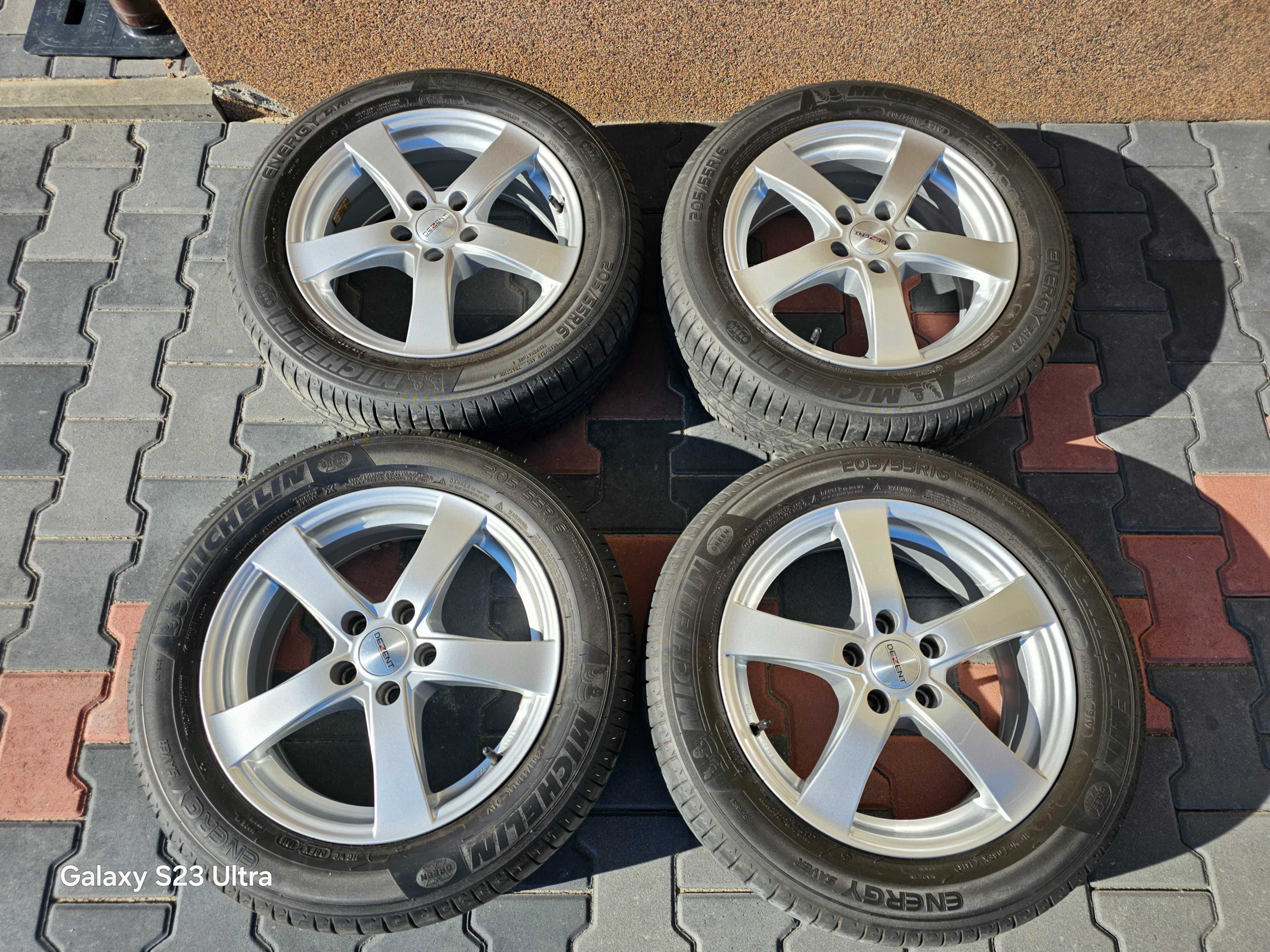 Alufelgi Dezent RE z oponami Michelin 205/55 R16 lato + czujniki tpms