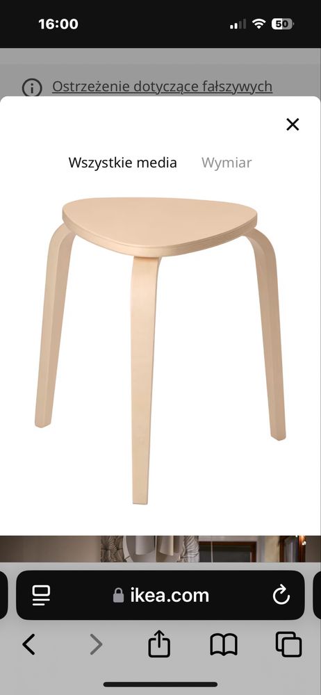 Taboret brzozowy ikea