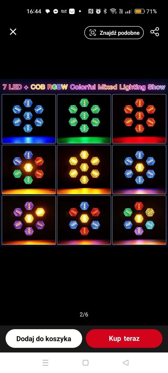 Światła DJ retro LED COB nowe 2 sztuki