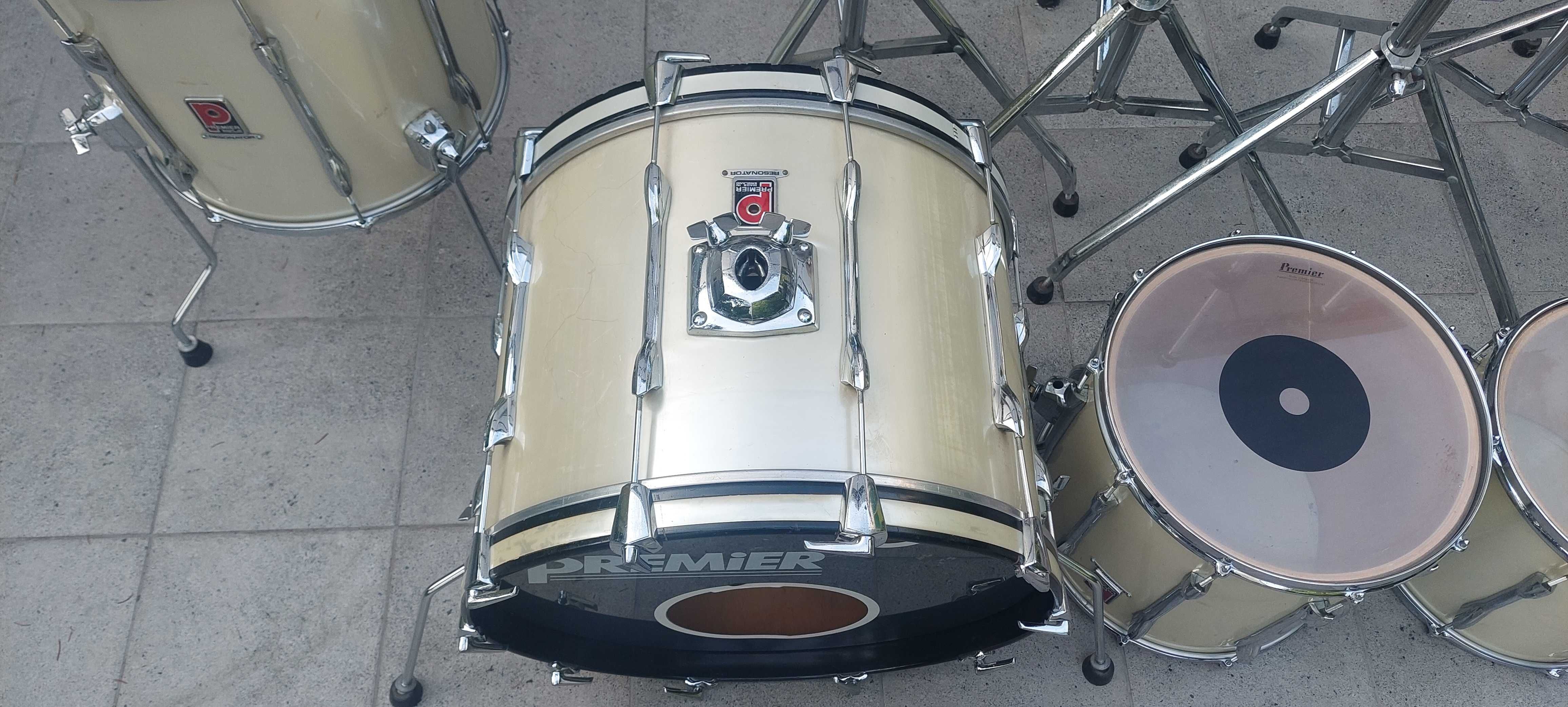 Perkusja Premier RESONATOR Vintage + hardware przełom lat 80-90-tych.