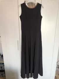 Długa czarna sukienka damska -40