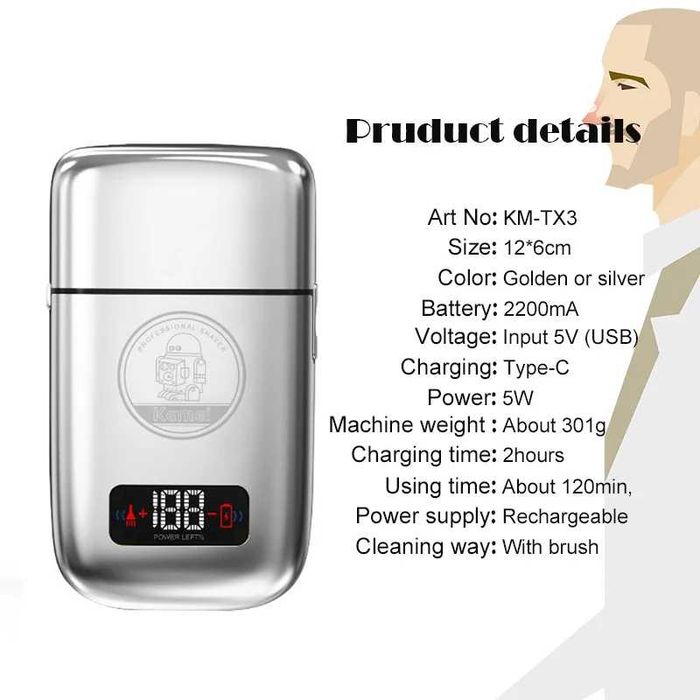 Shaver Kemei TX3