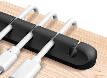 Samoprzylepny organizer na 4 kable (czarny) gaming