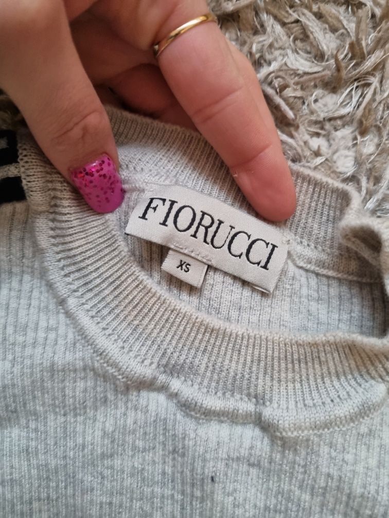 Fiorucci sweter obcisły prążkowany damski XS