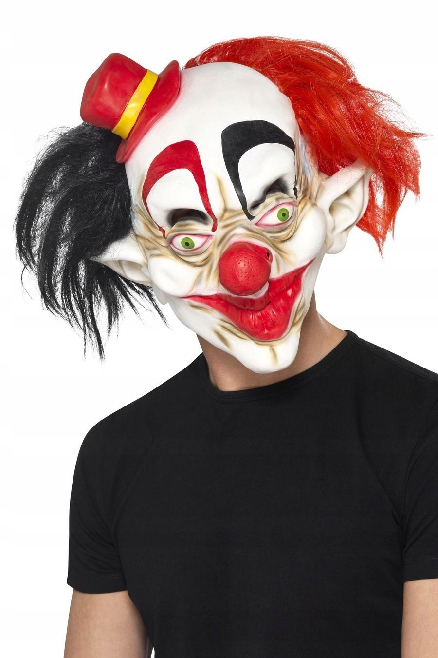 Maska Klaun Z Peruką Clown Halloween Zły 44744