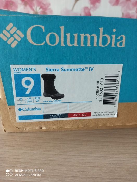 Продам женские, зимние резиновые сапоги бренда Columbia