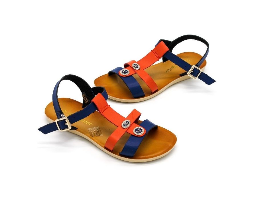Босоножки Navigator для девочек сине-оранжевые