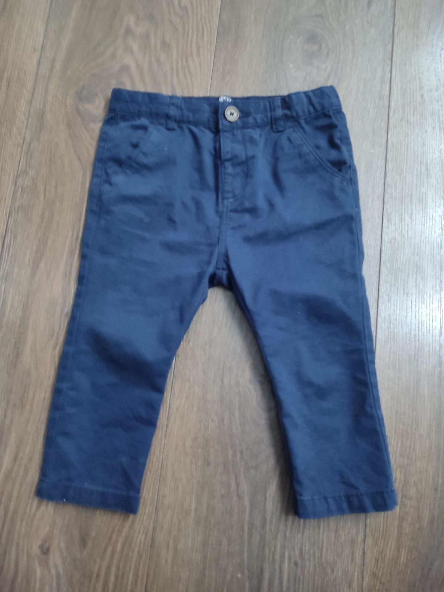 Granatowe Spodnie Chino chinosy Zara baby boy 74/80 święta roczek