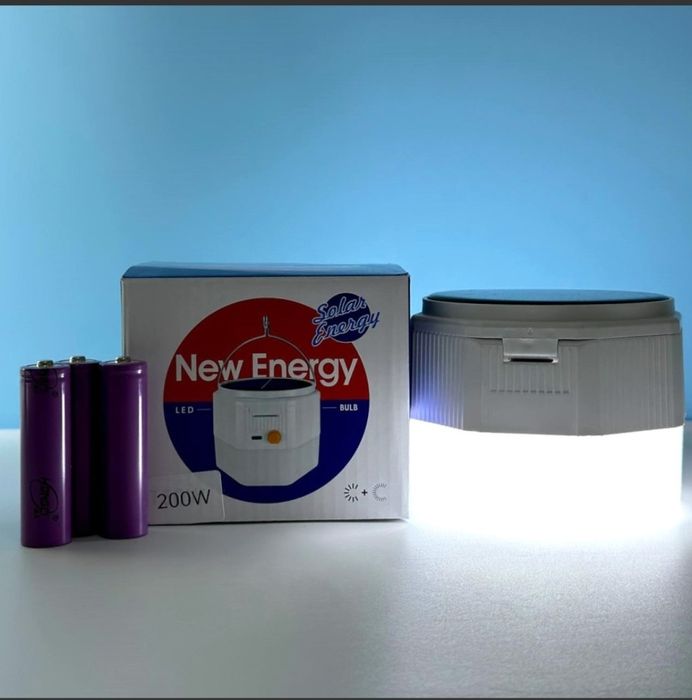 Лампа для кемпинга New Energy 200W,3600mAh 6800-7300K +3 аккумулятора
