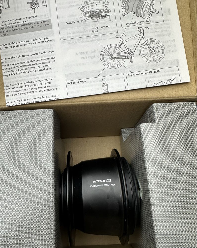 Nowa piasta Shimano Nexus SG-C7000-5D CenterLock Tarcza  5s / 36H BOX