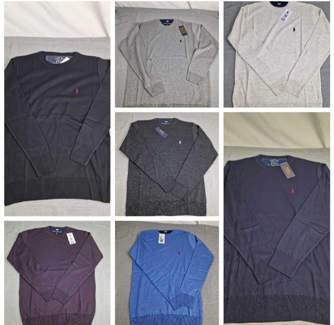 Sweter męski okrągły kolnierzyk Ralph lauren kolory premium