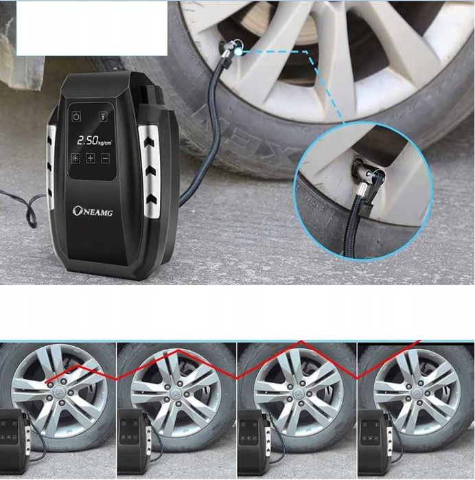 Pompka elektryczna samochodowa kompresor do kół opon samochodu OneAmg