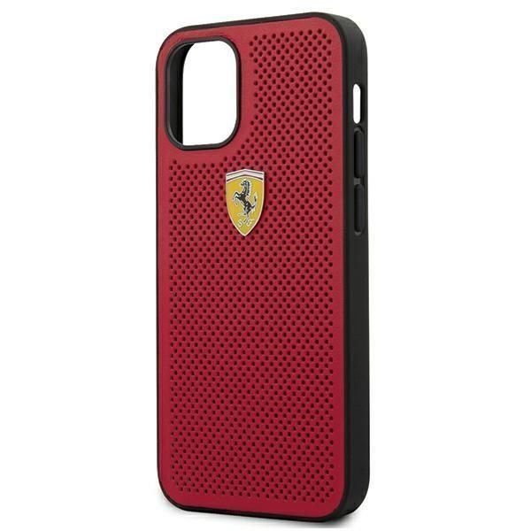 Etui Ferrari iPhone 12 Mini - Czerwony Perforowany - Kolekcja On Track