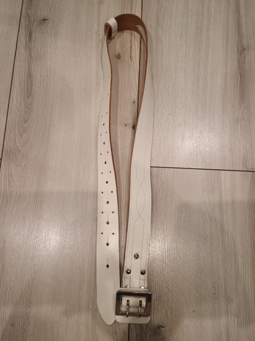 Pas oficerski wojskowy biały używany