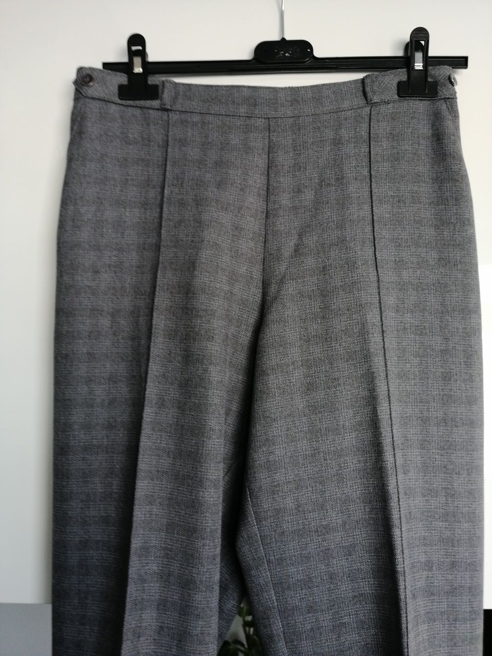 Spodnie damskie szare w kratke z kantką M /38 /10 M&S