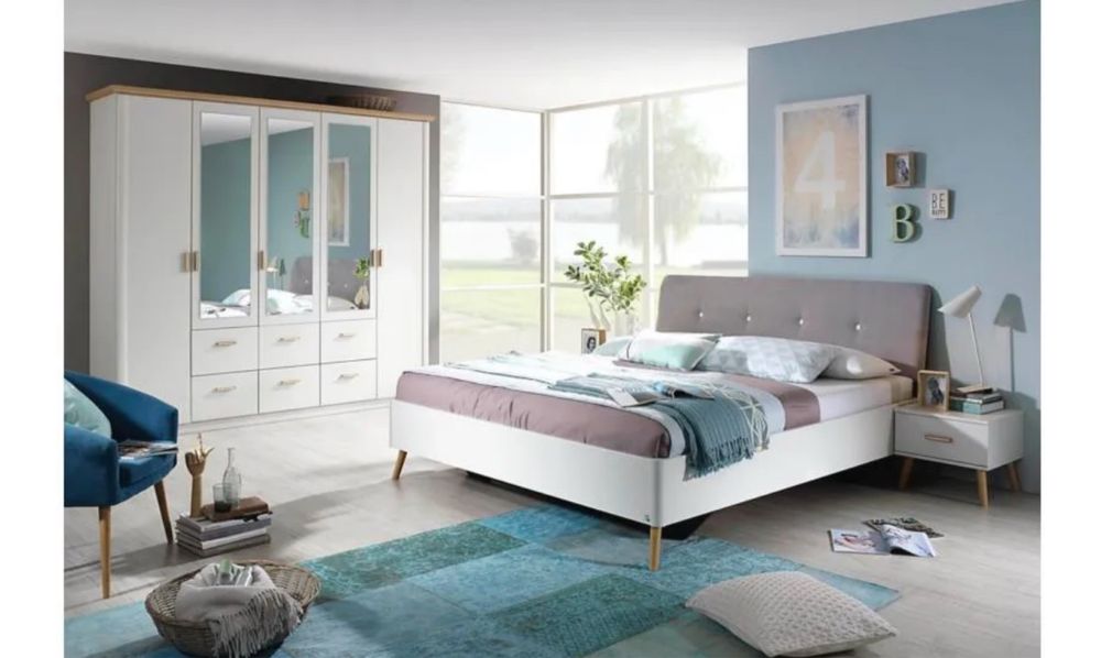 Łóżko rauch kolding 140x200cm plus materac janpol helio premium zestaw