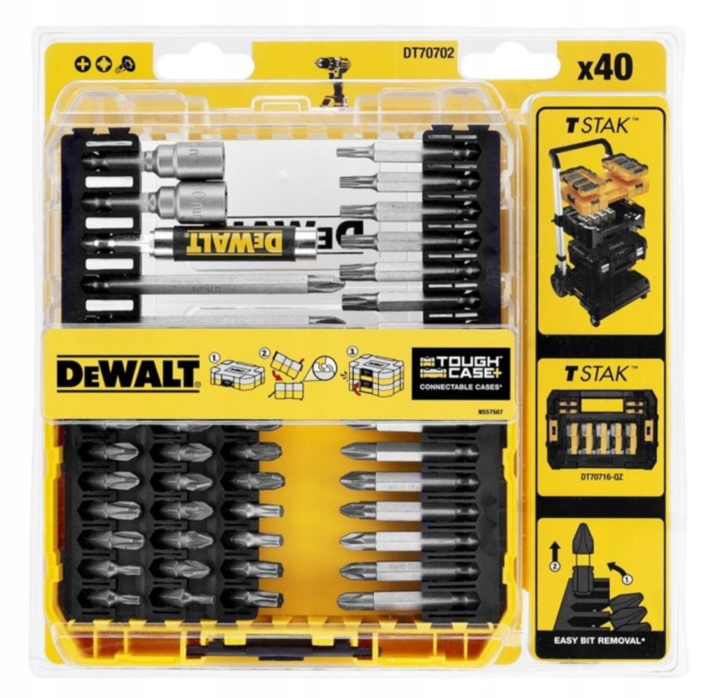 DeWALT Zestaw Bitów Końcówek 40 szt Bity 1/4”