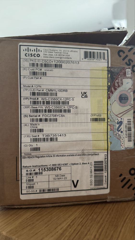 Cisco switch WS-C3560CX-12PC-S