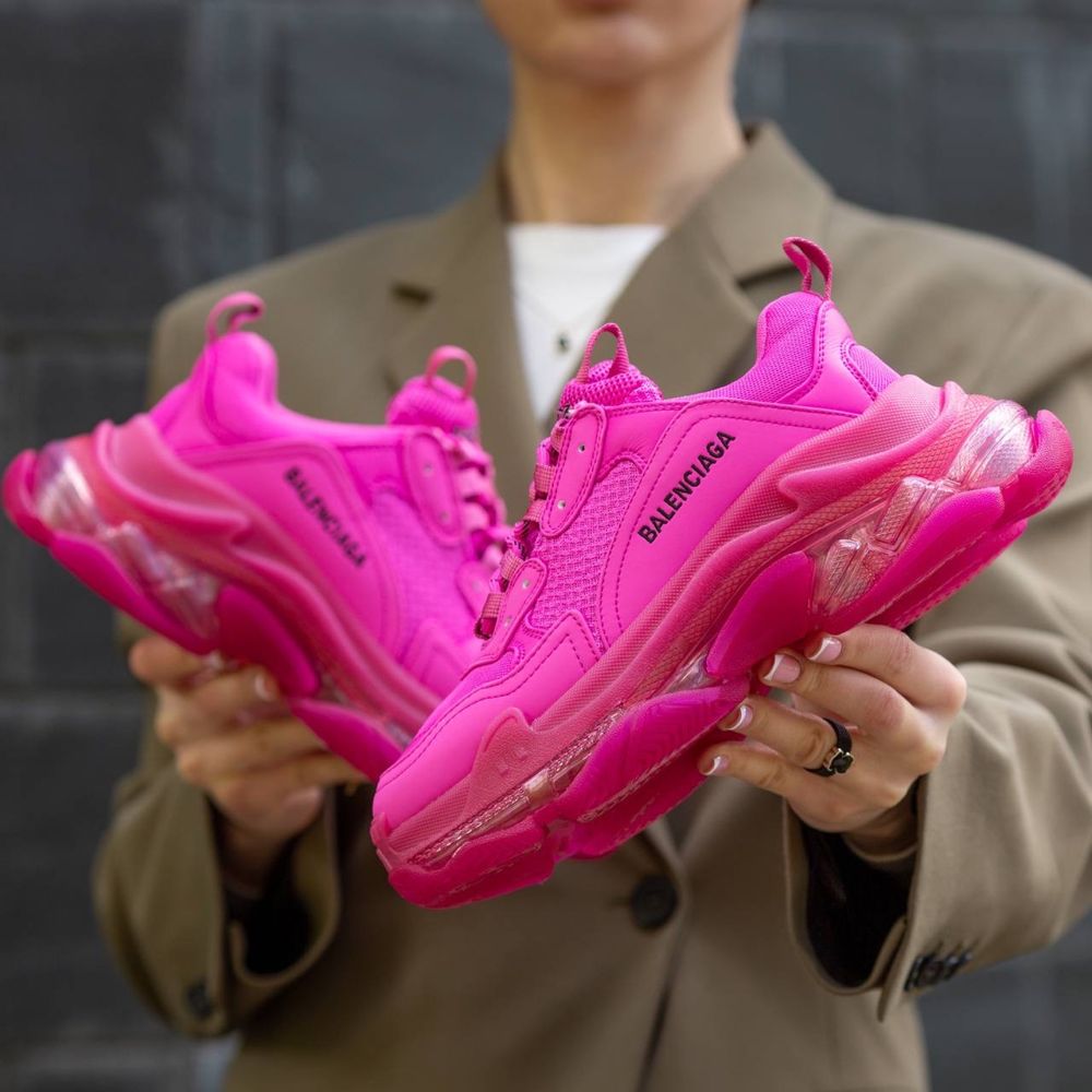 Balenciaga triple s розовые neon pink clear sole 36-40