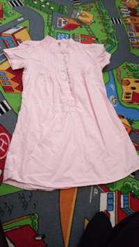 Sukienka różowa koszulowa tunika