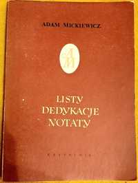 Adam Mickiewicz,  Listy, dedykacje, notaty