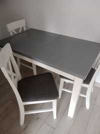 Sprzedam piękny biało szary stół i 4 krzesła