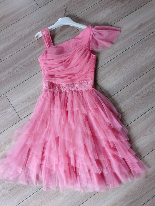 Sukienka elegancka, tiulowa S