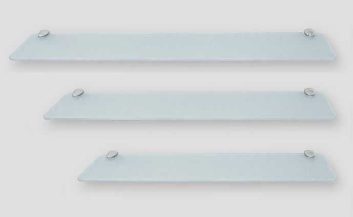 Нова скляна полиця. Металеви (регульовані) кріплення – у комплекті.