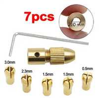 Цанговий патрон для міні дриля, бормашини + 5 цанг та ключ