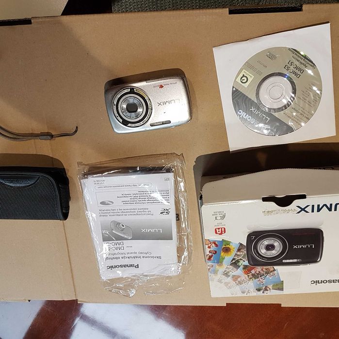 etui futerał smycz płyta cd aparat opakowanie panasonic lumix dmc-s1