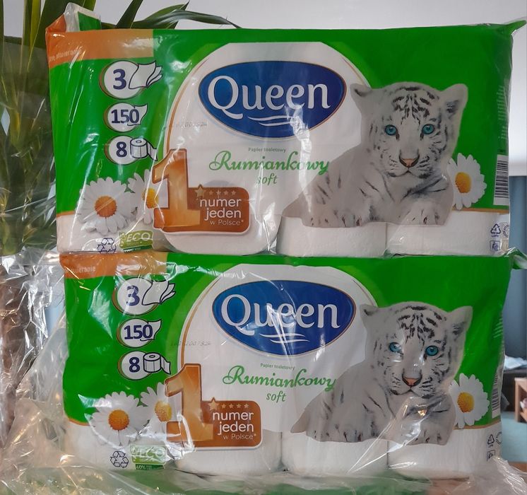 Papier toaletowy rumiankowy Queen 3 warstwowy 150 listkow  2x8 rolek
