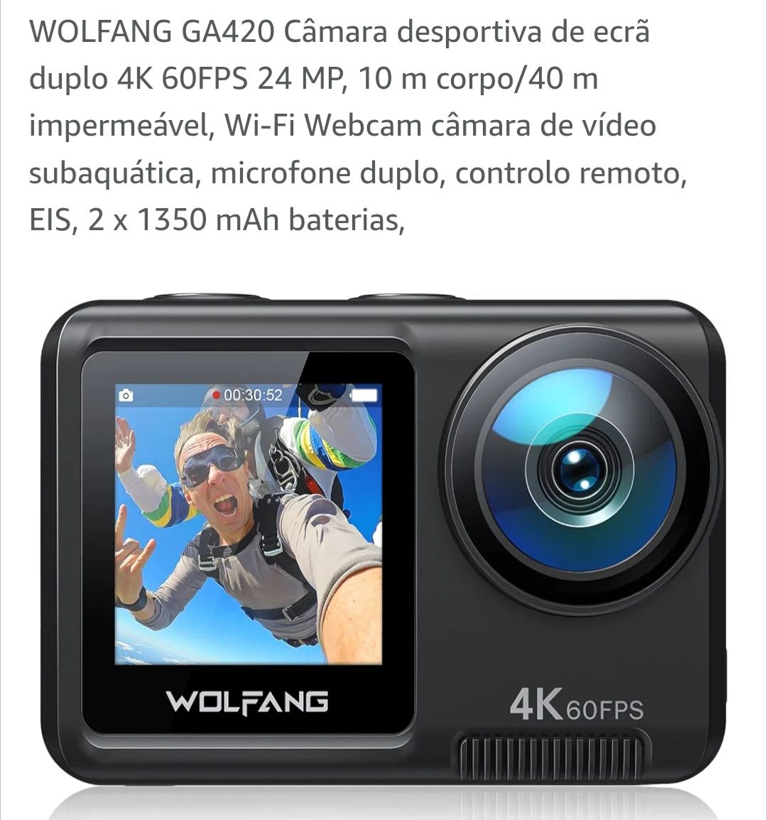 Action Cam WOLFANG GA420( Nova em caixa fechada)