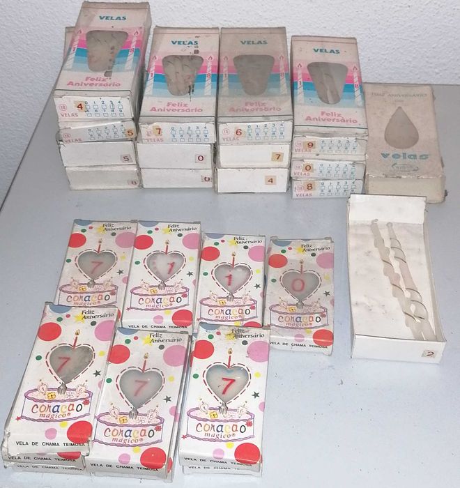 Velas de aniversário, vários números, lote todo por 5€