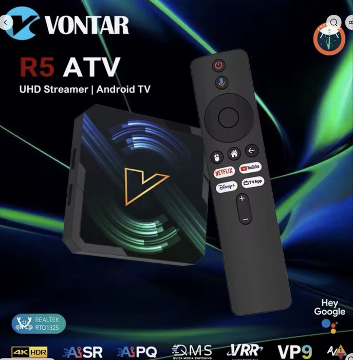Смарт тв box VONTAR R5 ATV android 14 4/32 gb искусственный интеллект