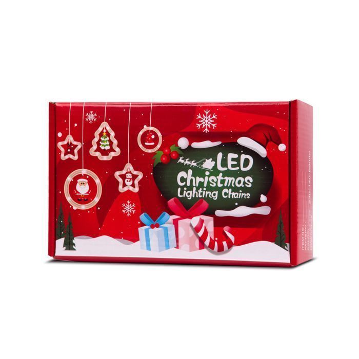 Kurtyna LED z obrazkami Boże Narodzenie 3m 10 żarówek na baterie pilot